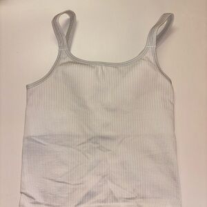 White Ribbed Women's Tank Top